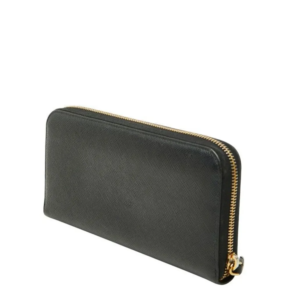 Prada Triangle Logo Plate Long Wallet